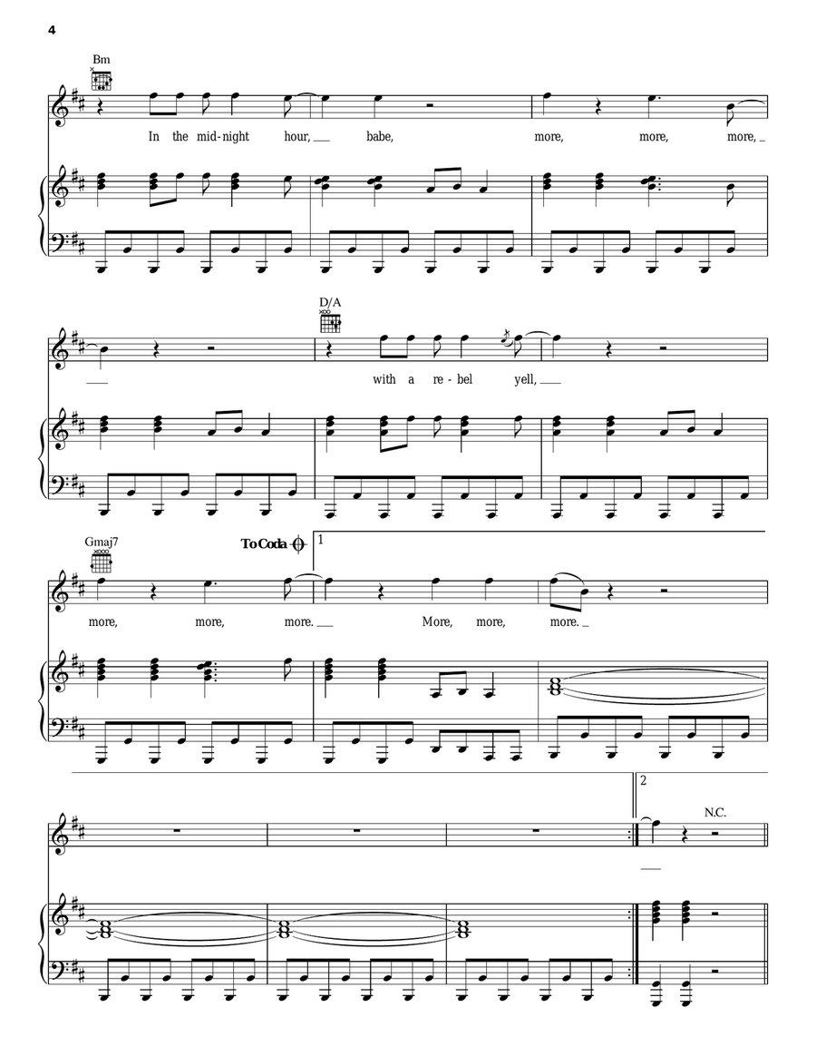 Rebel Yell Rebel Yell Piano, Vocal, Guitar scores gallery preview page 4
