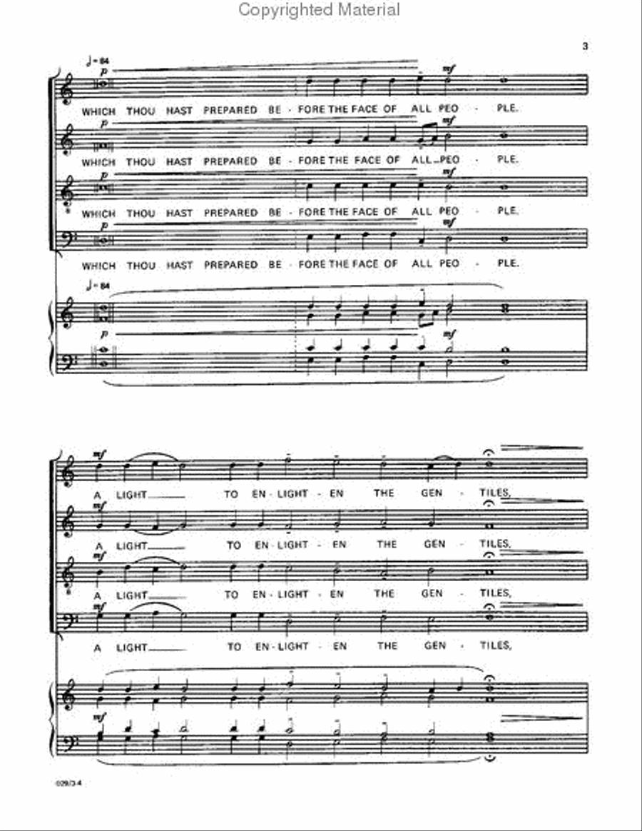 Lord, Now Lettest Thou (Nunc dimittis) 4-Part scores gallery preview page 4
