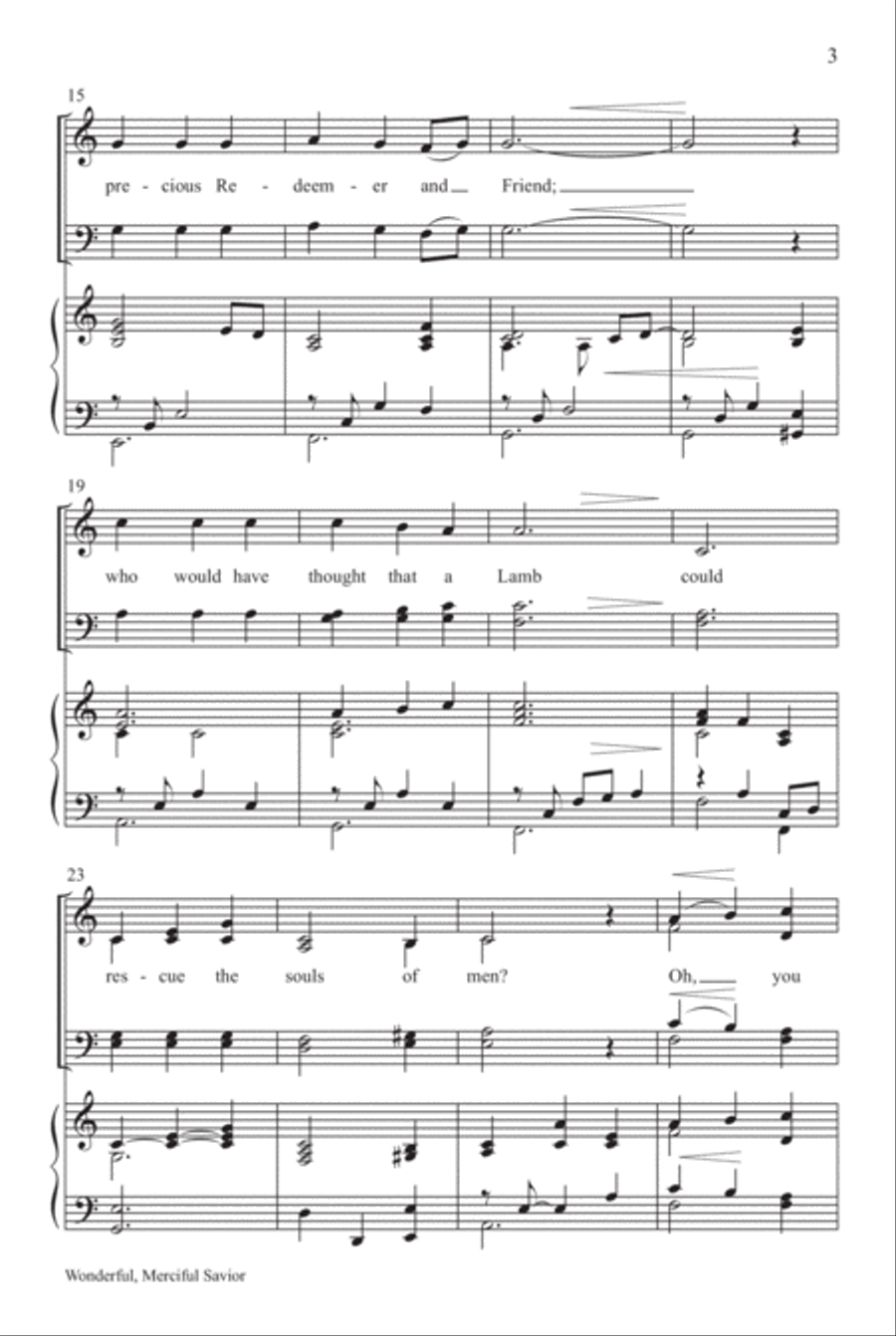 Wonderful, Merciful Savior 4-Part scores gallery preview page 3