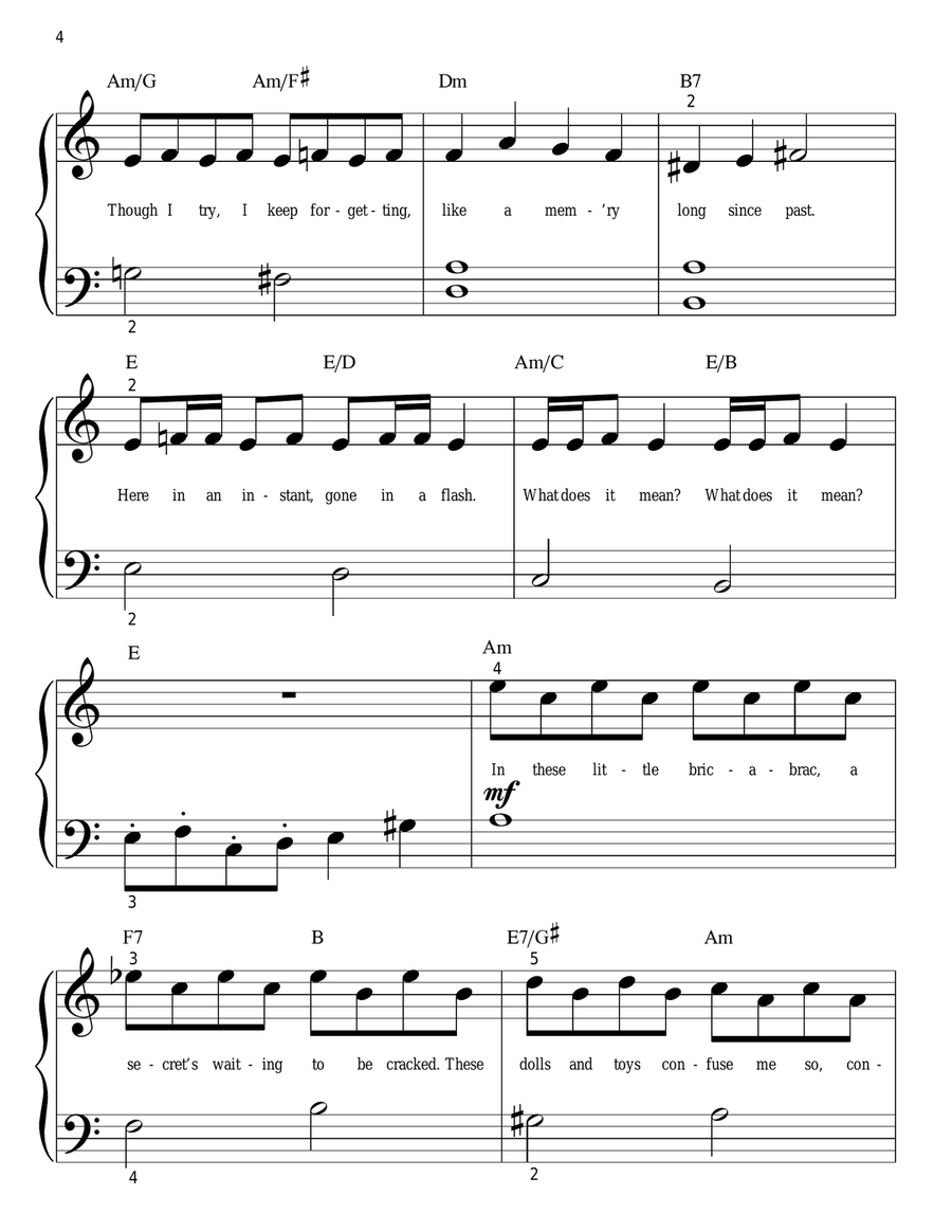 Jack's Obsession (from The Nightmare Before Christmas) Easy Piano scores gallery preview page 4