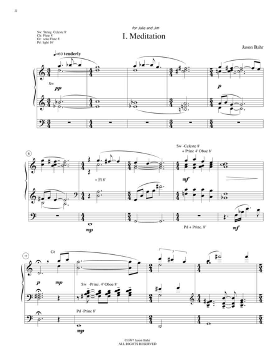 Meditation and Fanfare Organ Solo scores gallery preview page 1