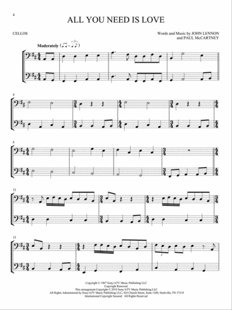 The Beatles for Two Cellos String Duet scores gallery preview page 4