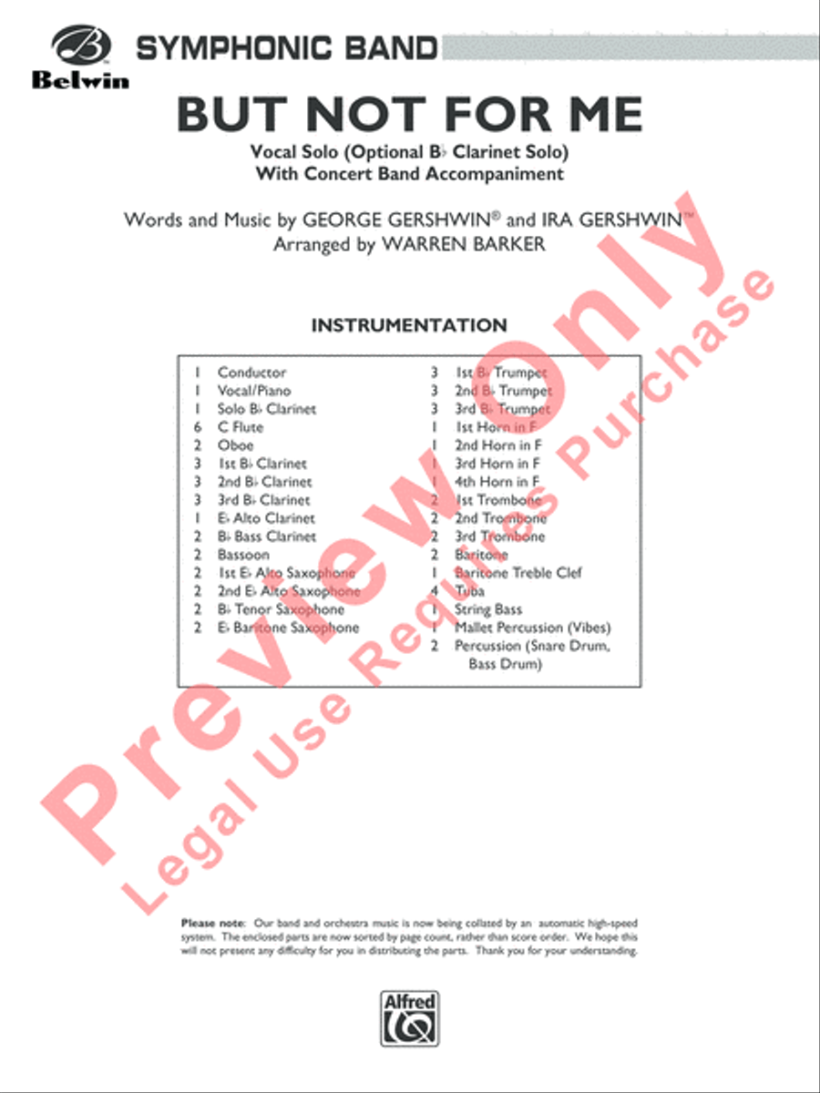 But Not for Me Concert Band scores gallery preview page 2