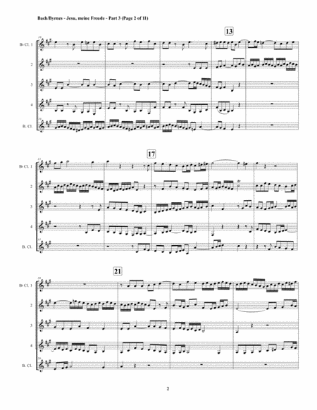Jesu, meine Freude - Part 3, by J.S. Bach for Clarinet Quintet image number null