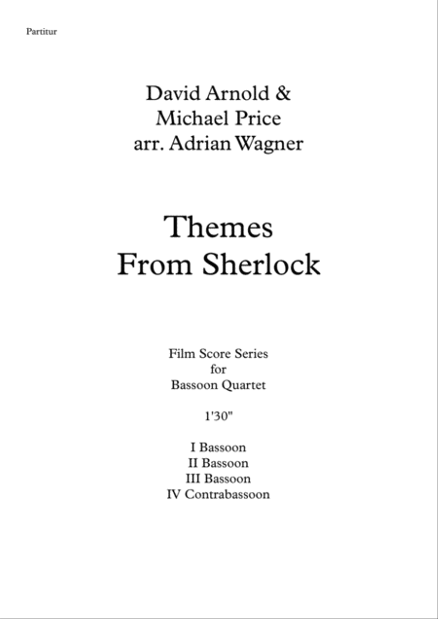 Themes From Sherlock (main Theme/watson's Theme) Bassoon Quartet scores gallery preview page 2