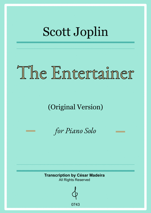 Book cover for The Entertainer by Joplin - Piano Solo (Full Score)