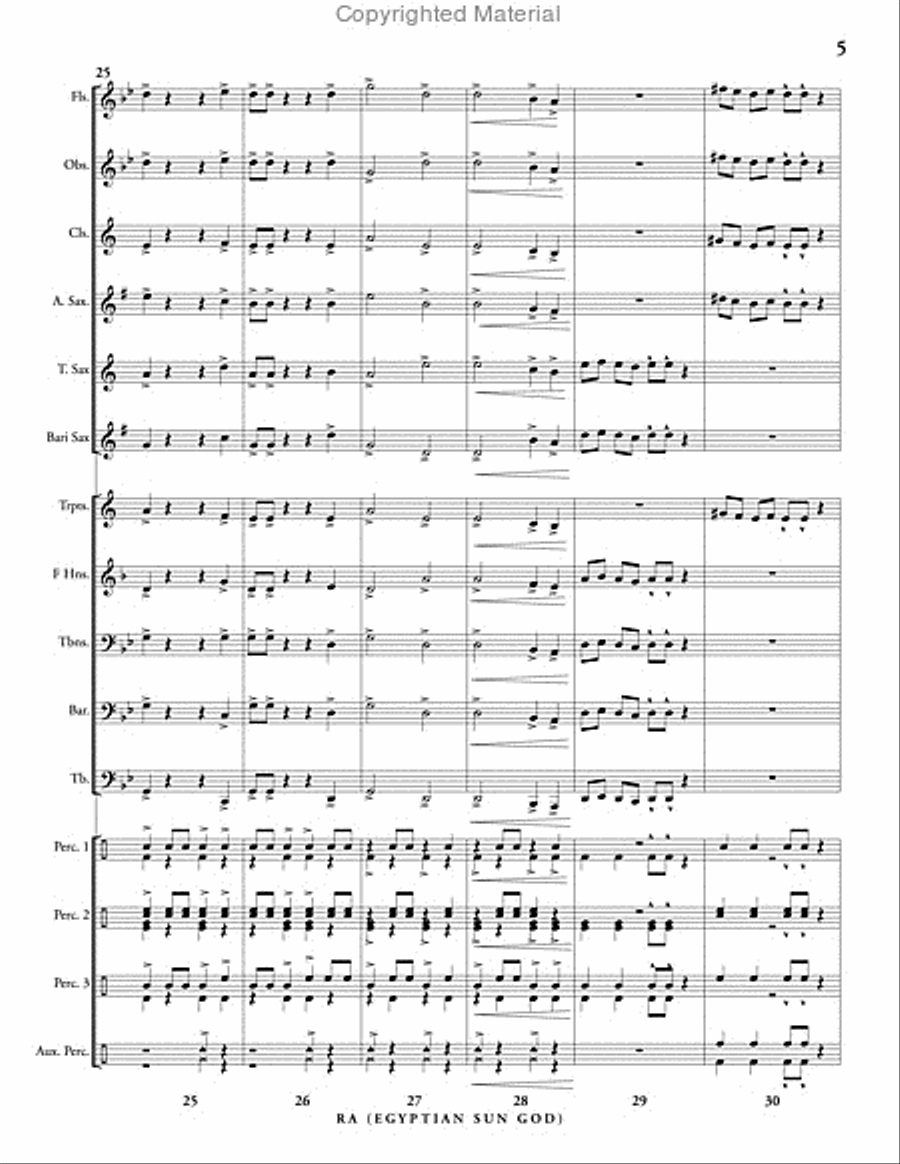 Ra: Egyptian Sun God Concert Band scores gallery preview page 6