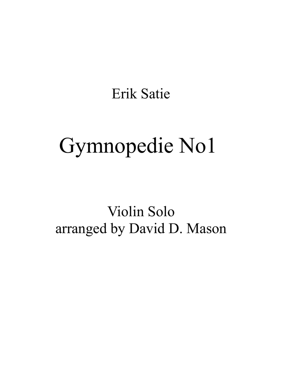 Gymnopedie Violin Solo scores gallery preview page 1