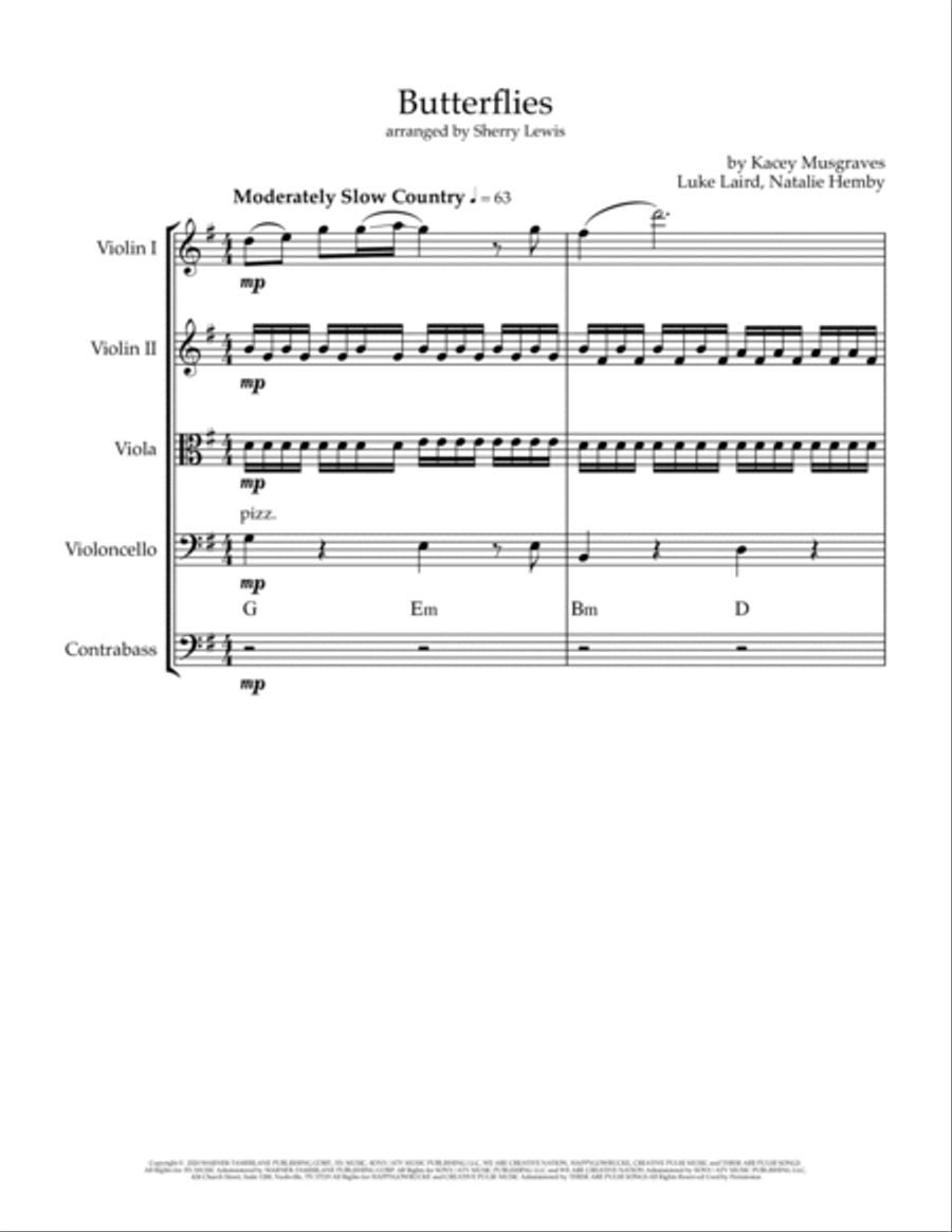Butterflies String Quintet scores gallery preview page 4