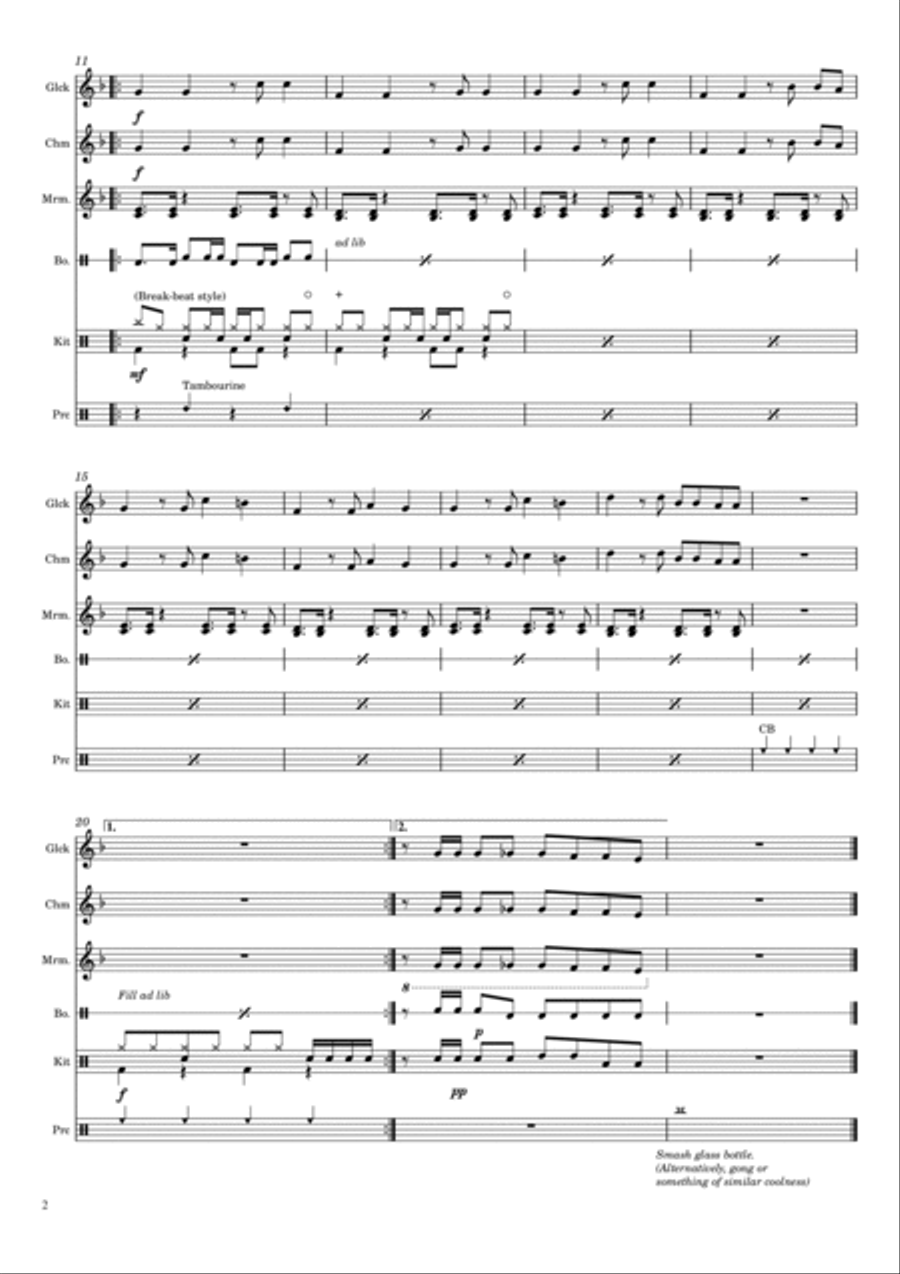Futurama Theme Percussion Ensemble scores gallery preview page 2