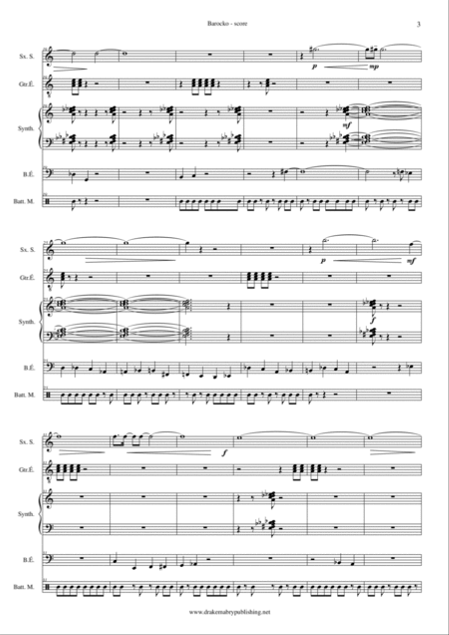 9.10.89 Barocko (score and parts) Small Ensemble scores gallery preview page 3