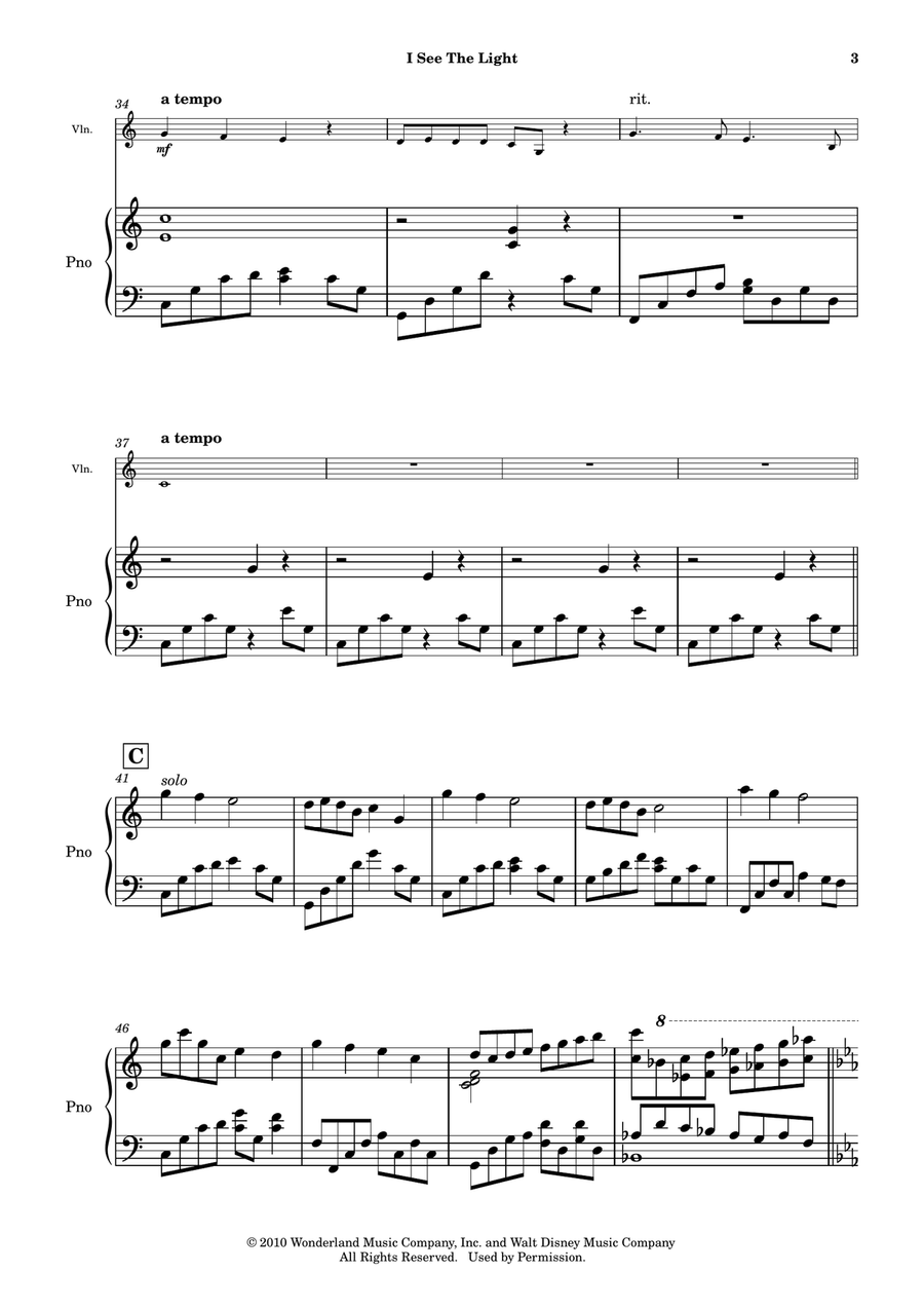 I See The Light Piano Trio scores gallery preview page 4