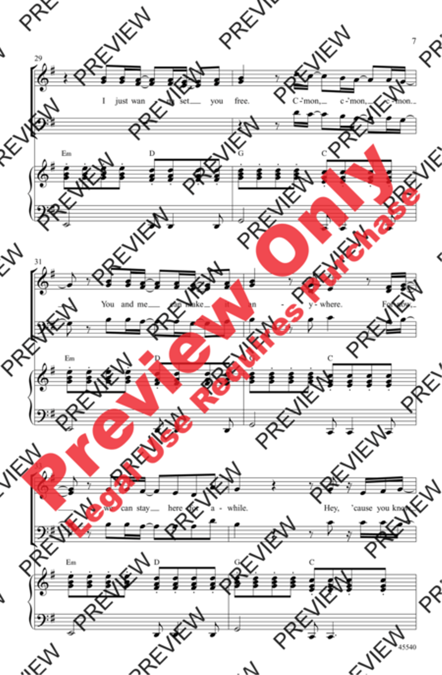 One Call Away One Call Away 3-Part scores gallery preview page 6