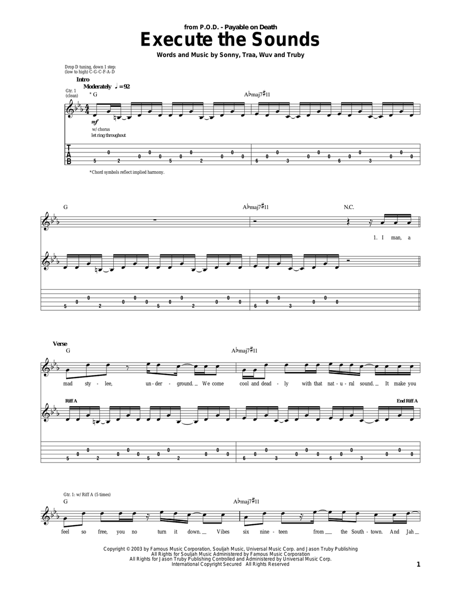 Execute The Sounds Execute The Sounds Electric Guitar scores gallery preview page 1
