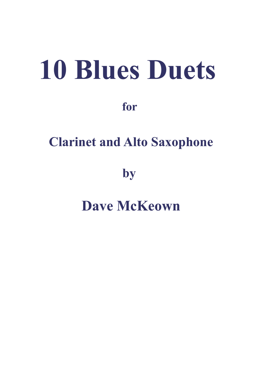 10 Blues Duets for Clarinet and Alto Saxophone Woodwind Duet scores gallery preview page 1