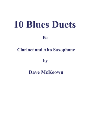 Book cover for 10 Blues Duets for Clarinet and Alto Saxophone