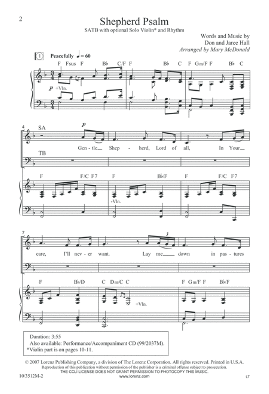 Shepherd Psalm 4-Part scores gallery preview page 3