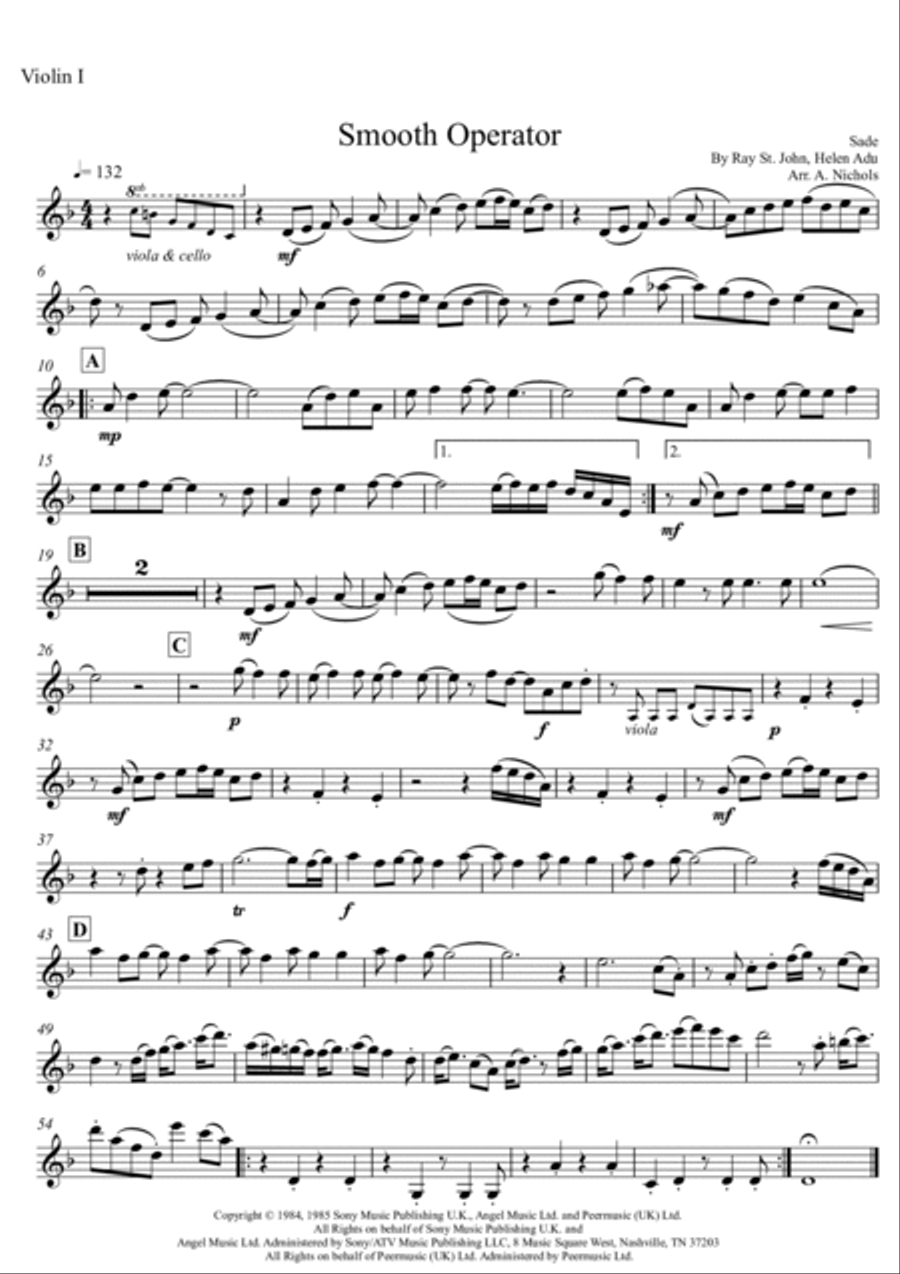 Smooth Operator String Quartet scores gallery preview page 6