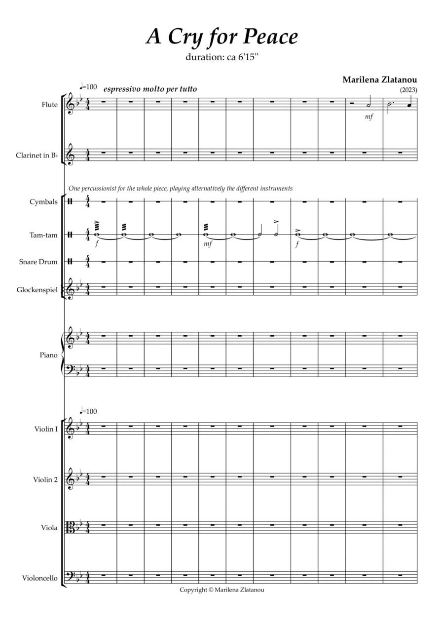 A CRY FOR PEACE, for chamber group image number null