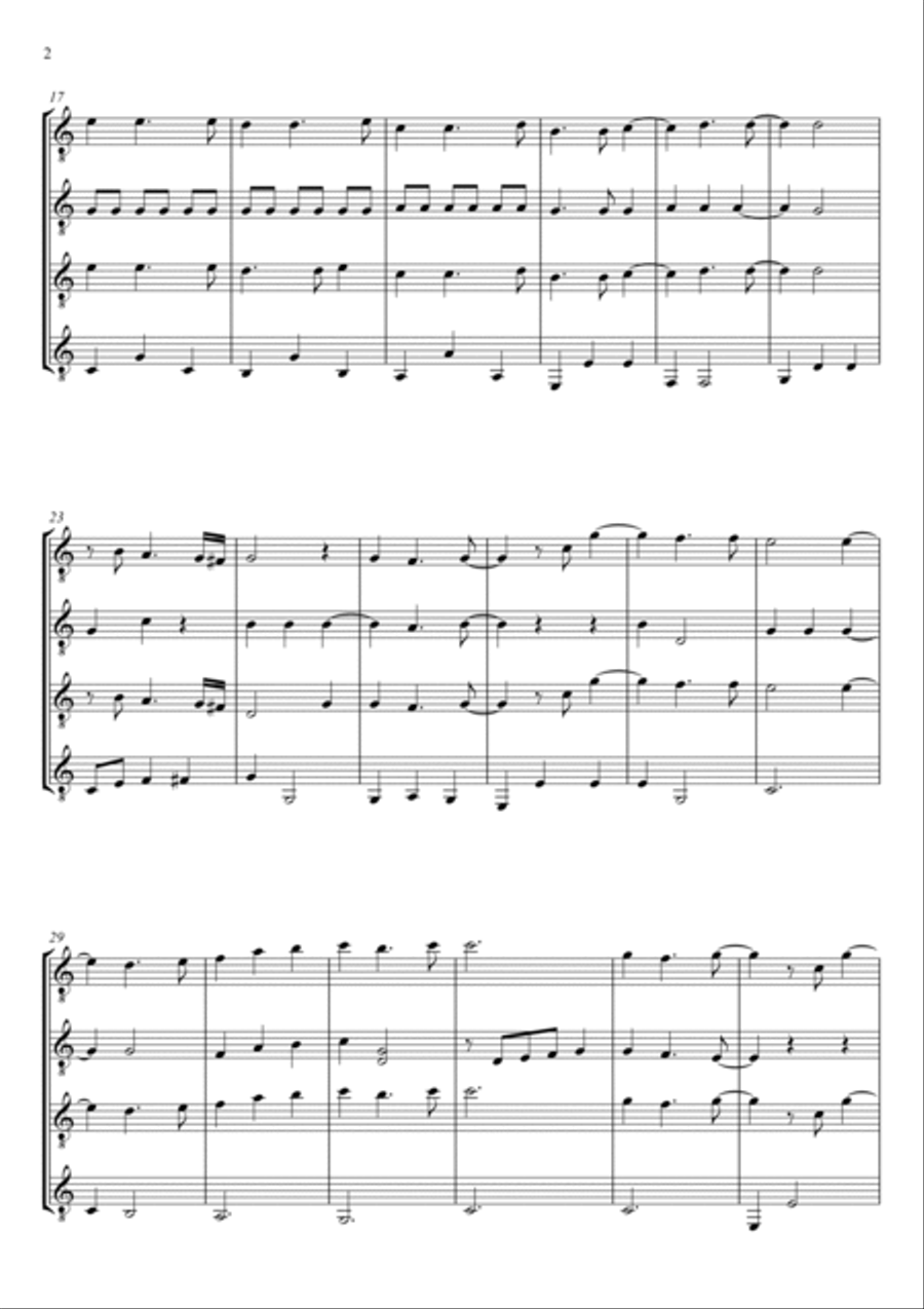 SARABANDE - ANONYMOUS - FOR GUITAR QUARTET Guitar Ensemble scores gallery preview page 3