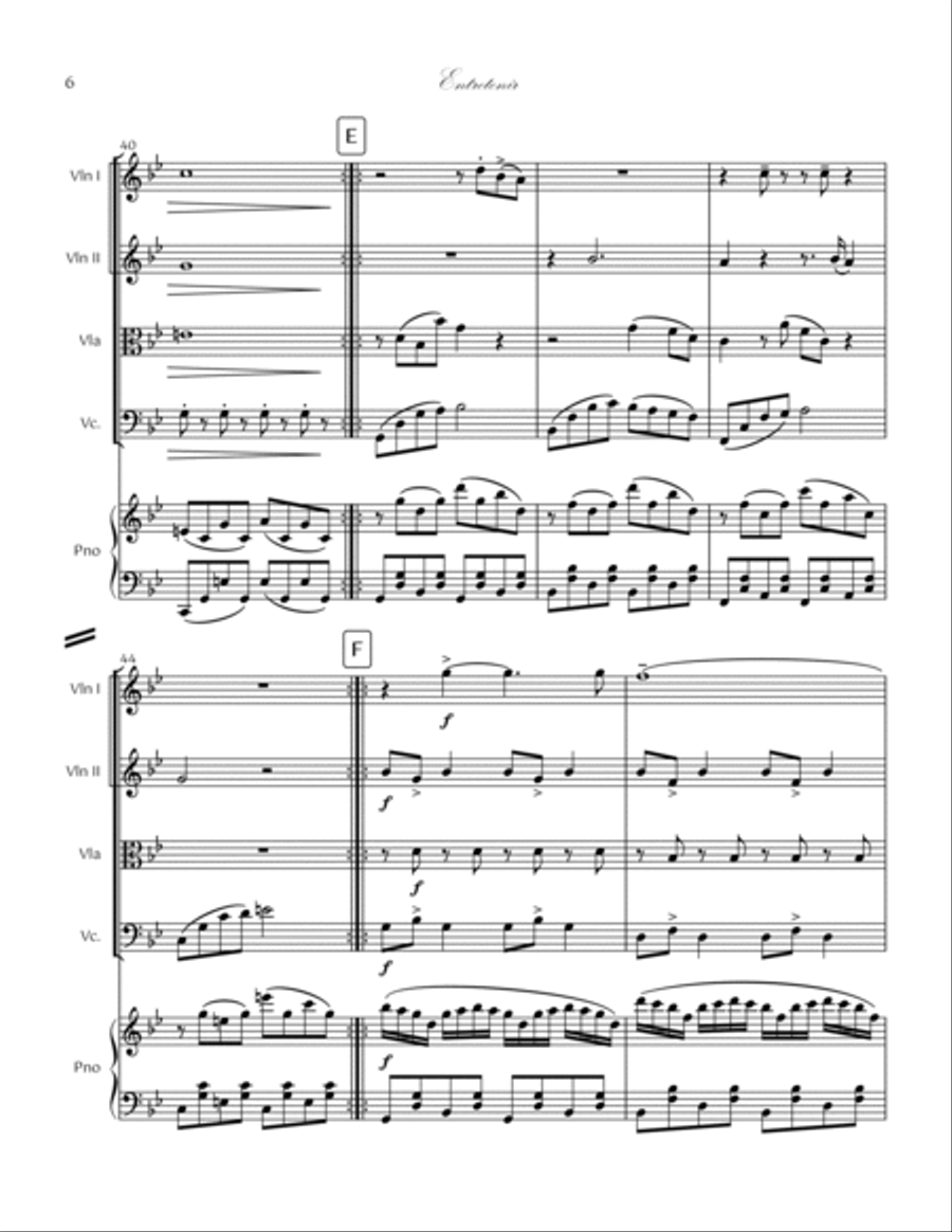06. Entretenir Piano Quintet Piano Quintet scores gallery preview page 6