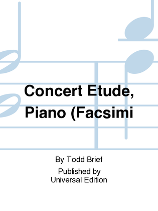 Book cover for Concert Etude, Piano (Facsimi