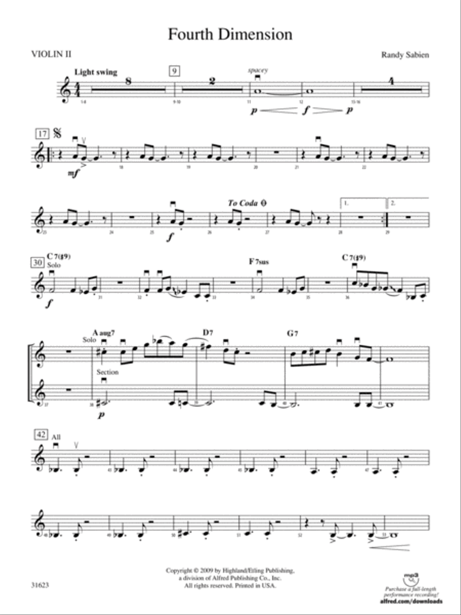 Fourth Dimension: 2nd Violin String Orchestra scores gallery preview page 1
