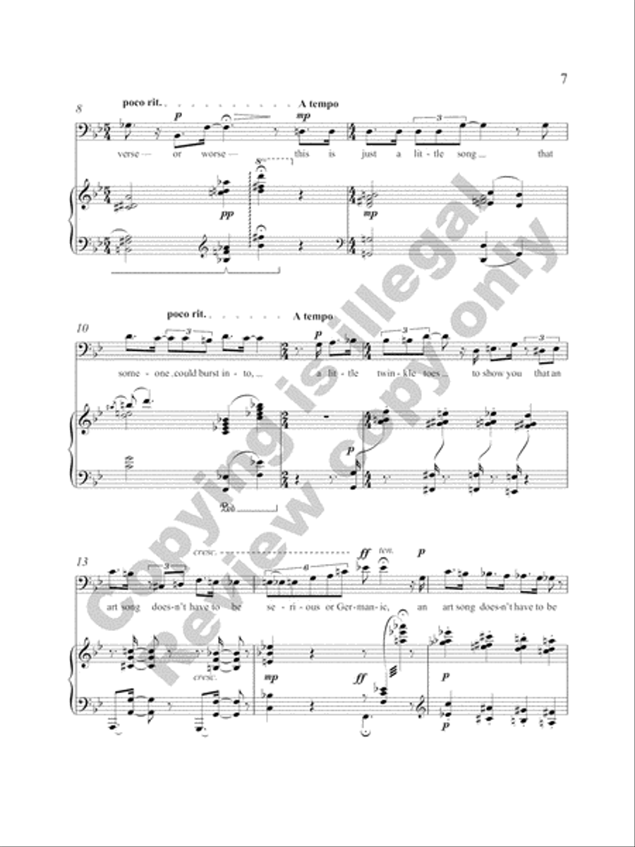 Five Love Songs for High Baritone Voice and Piano High Voice scores gallery preview page 24