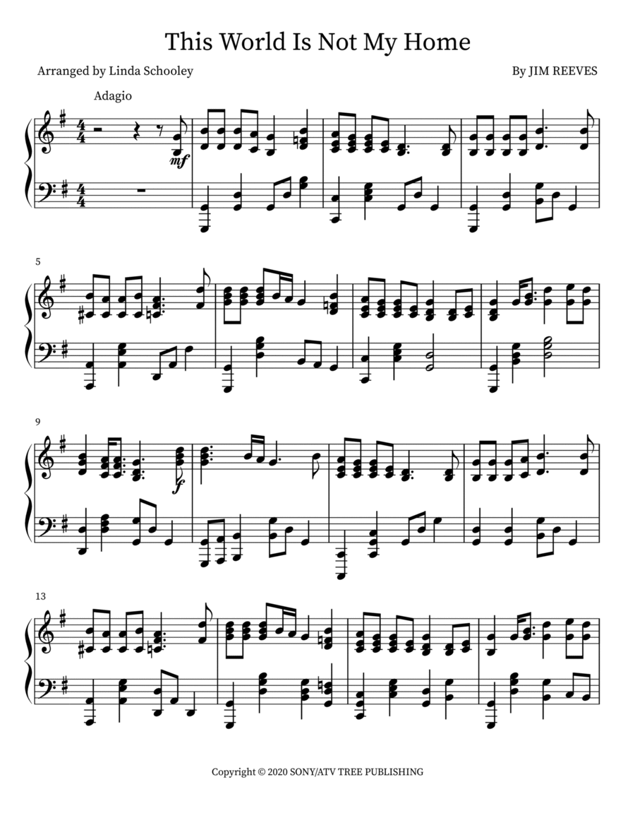 This World Is Not My Home Piano Solo scores gallery preview page 1