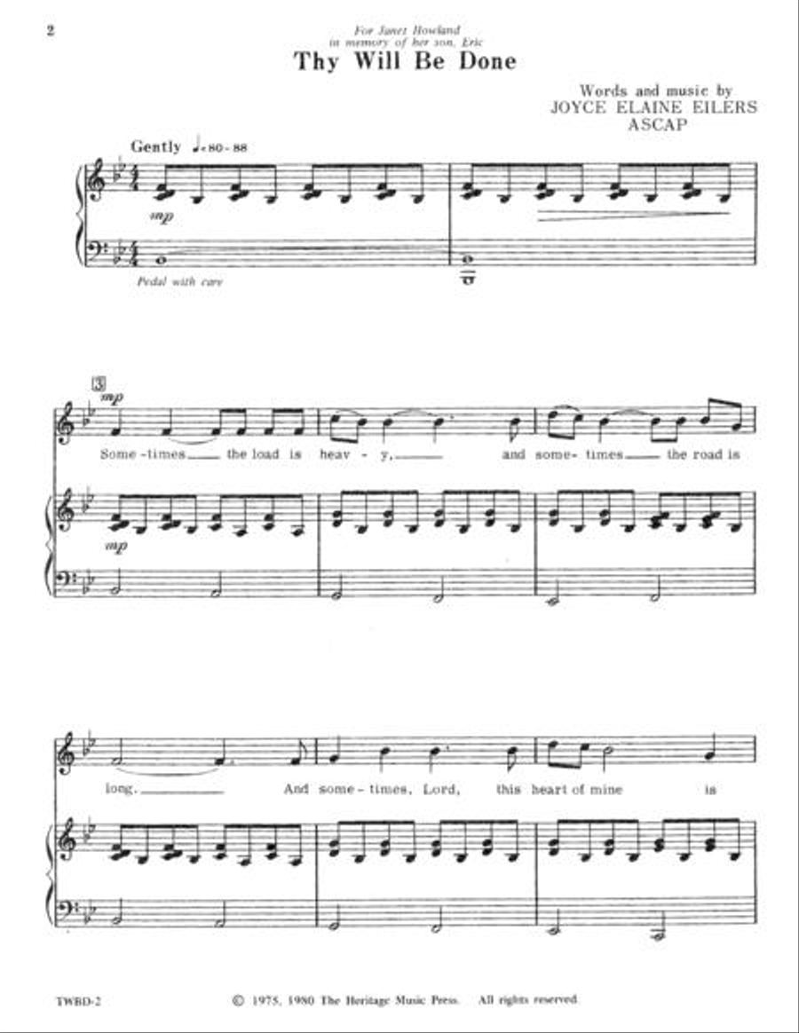 Thy Will Be Done Medium Voice scores gallery preview page 2