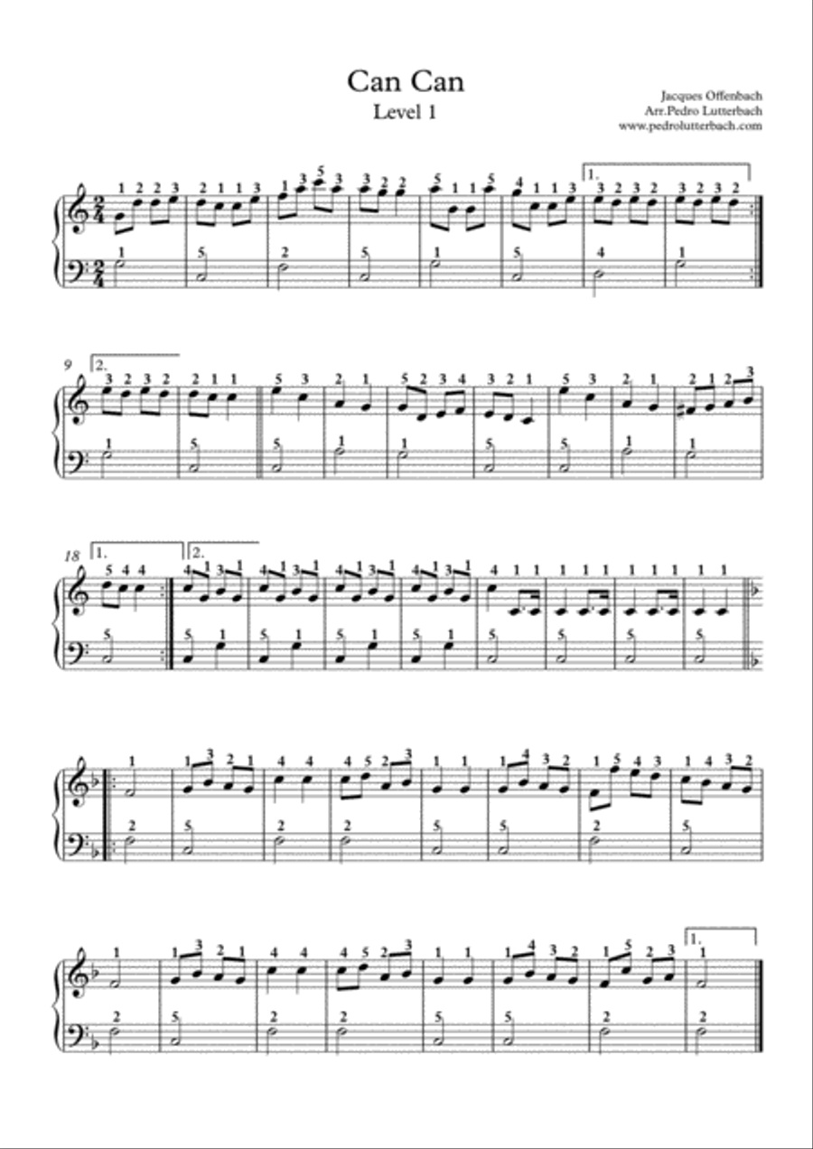 Can Can Easy Piano scores gallery preview page 1
