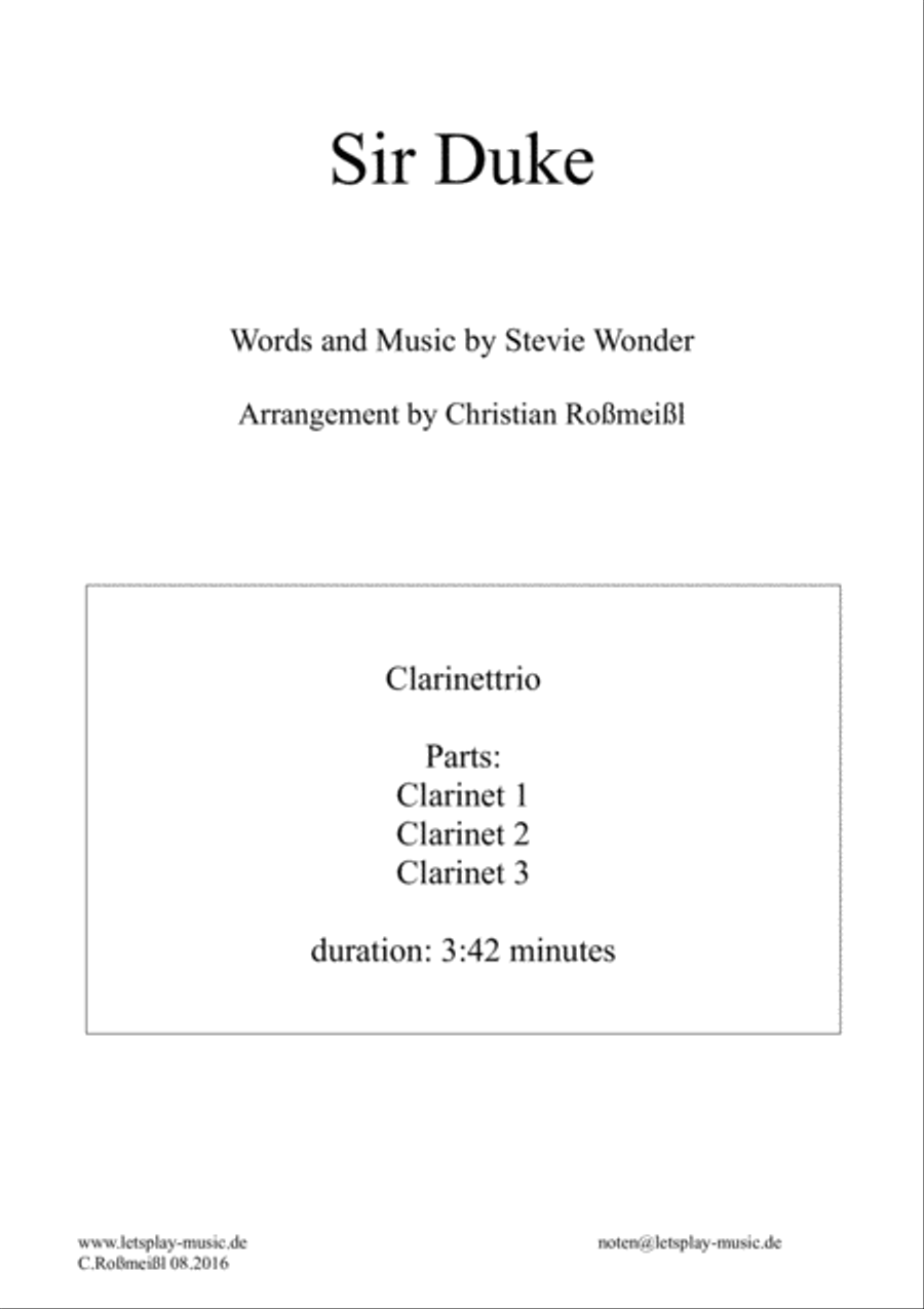 Sir Duke Woodwind Trio scores gallery preview page 1