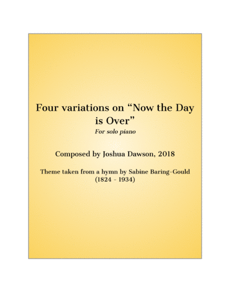 Four variations on "Now the Day is Over" image number null