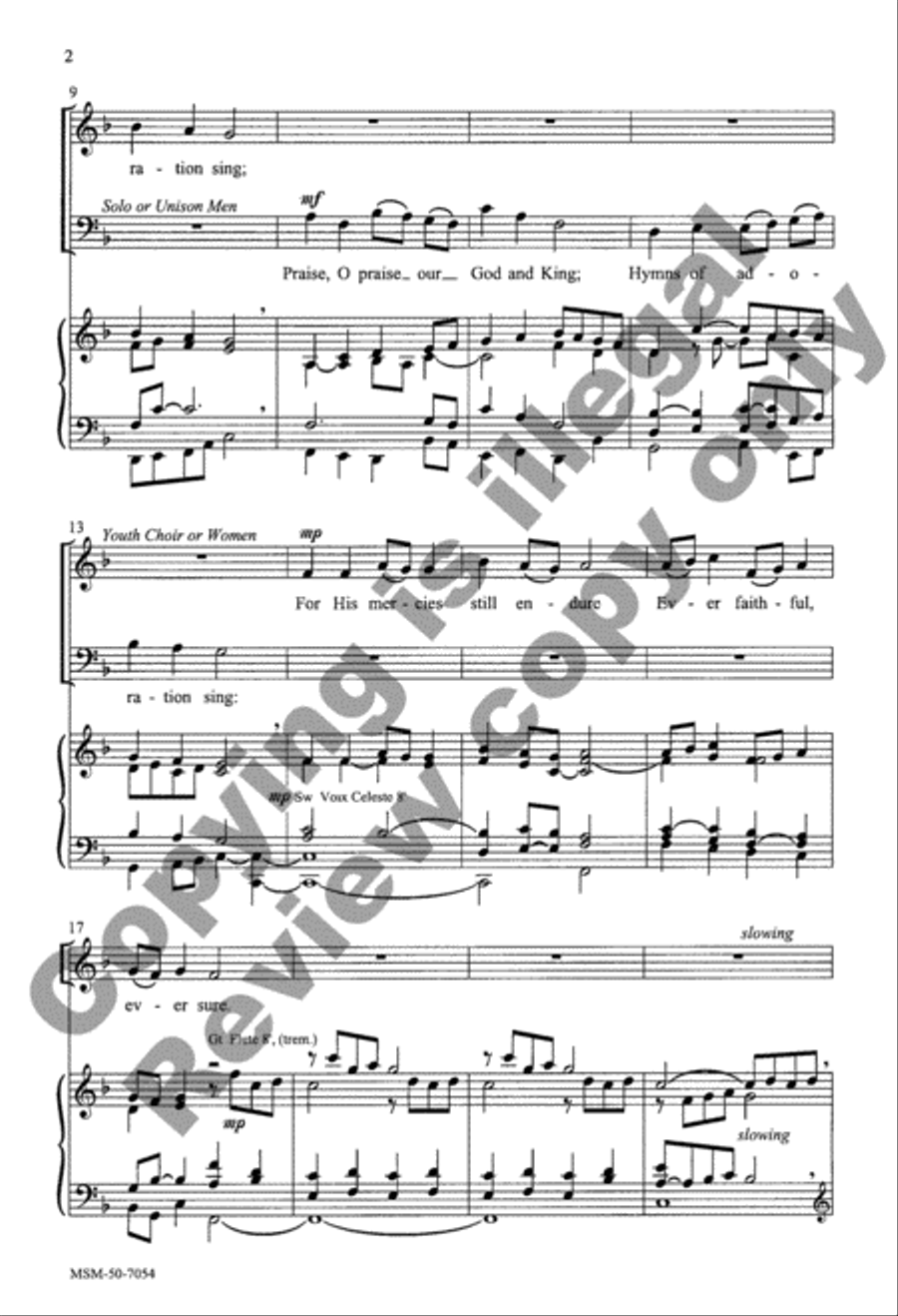 Praise, O Praise Our God and King 4-Part scores gallery preview page 11