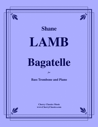 Book cover for Bagatelle for Bass Trombone and Piano