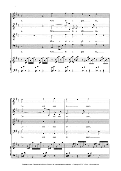 AVE MARIA by Gounod - Arr. in canon for SATB Choir and piano/Organ image number null