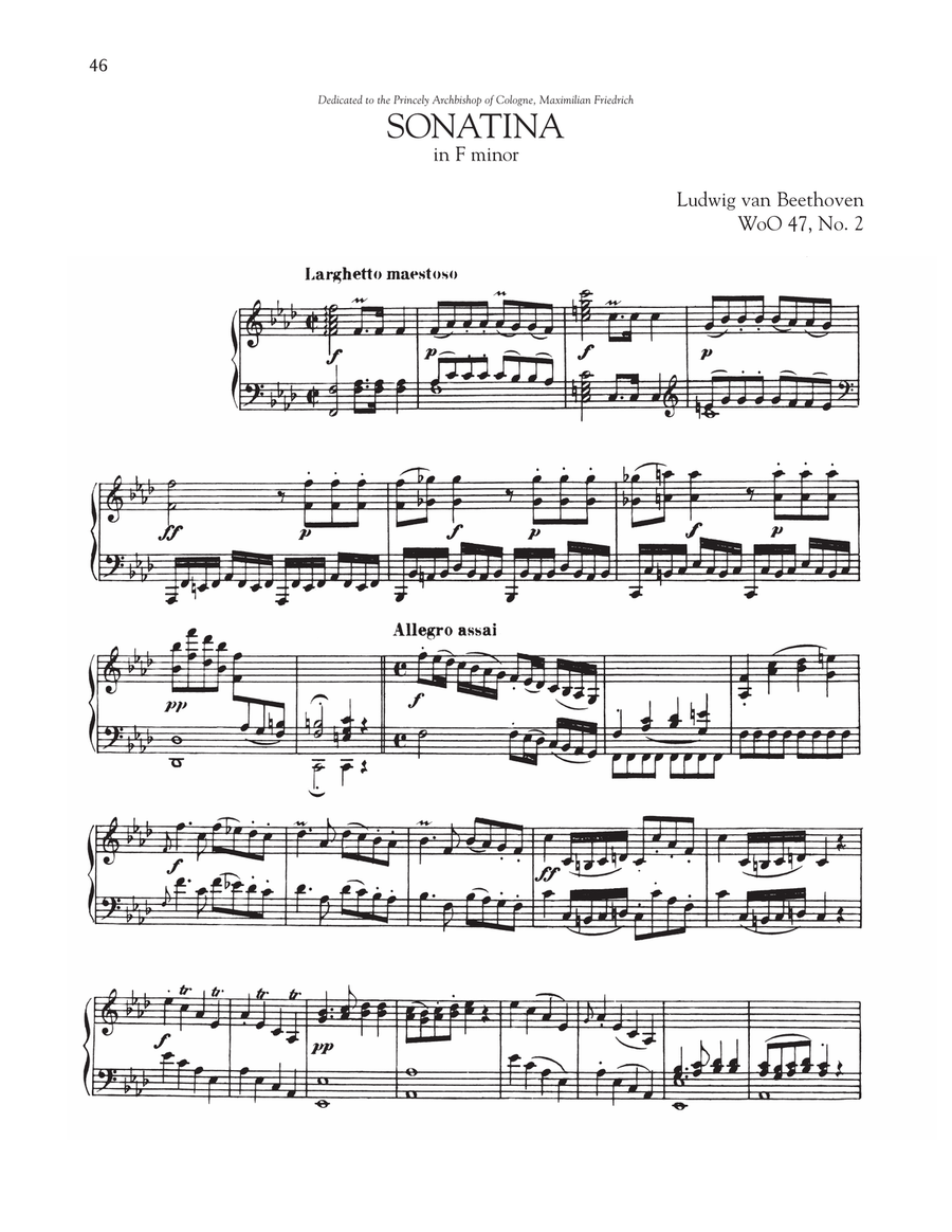 Sonata In F Minor, WoO 47, No. 2 Piano Solo scores gallery preview page 1