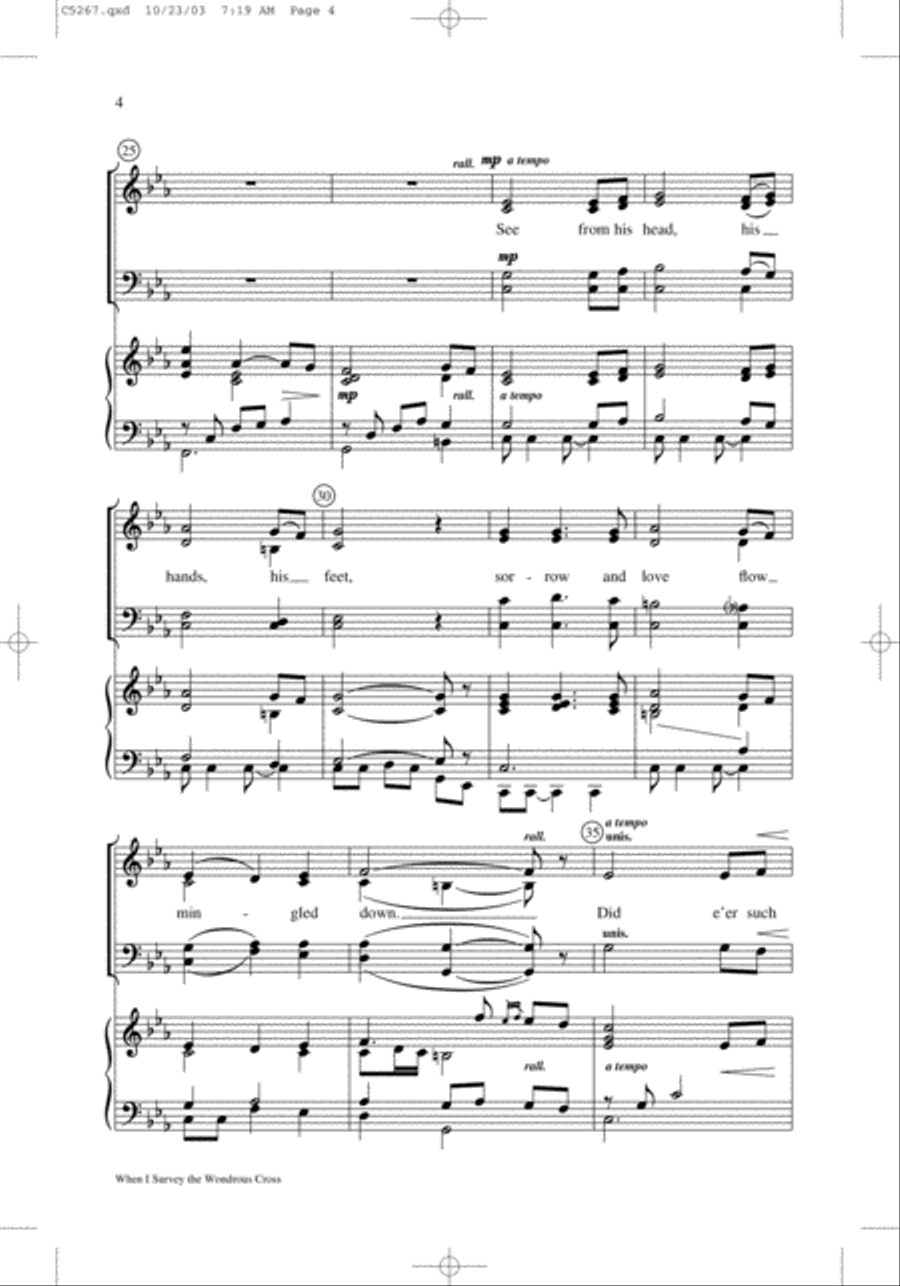 When I Survey the Wondrous Cross 4-Part scores gallery preview page 4