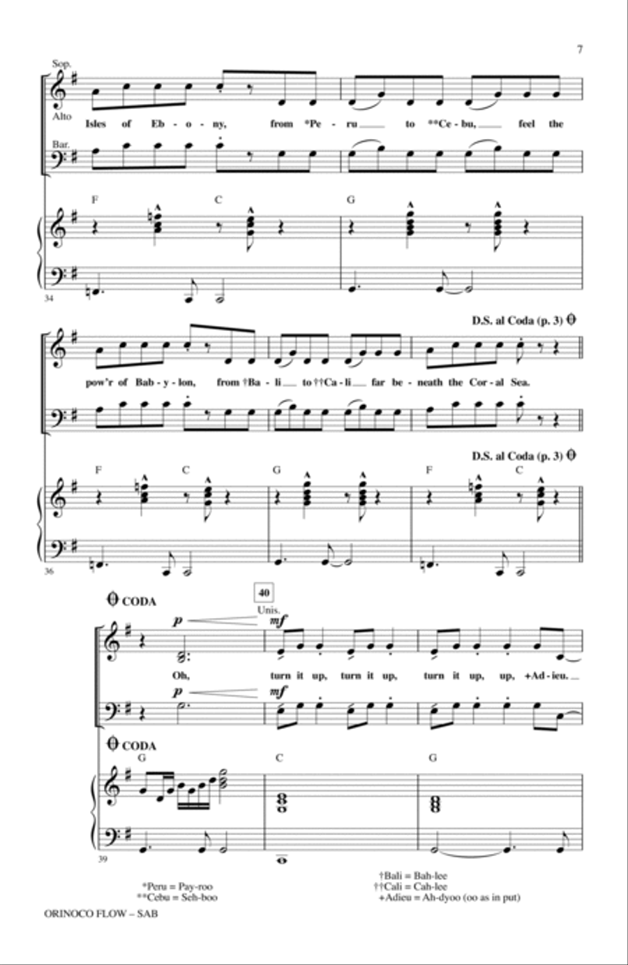 Orinoco Flow (arr. Kirby Shaw) 3-Part scores gallery preview page 6