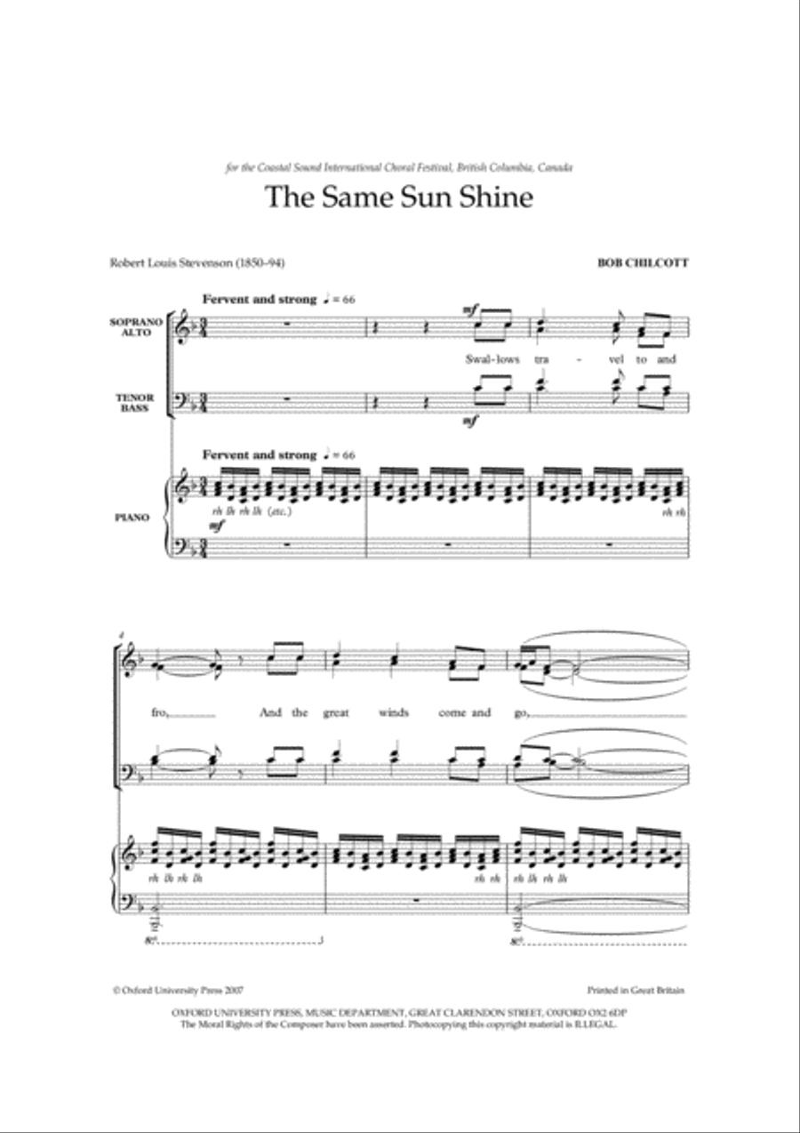 The Same Sun Shine 4-Part scores gallery preview page 2