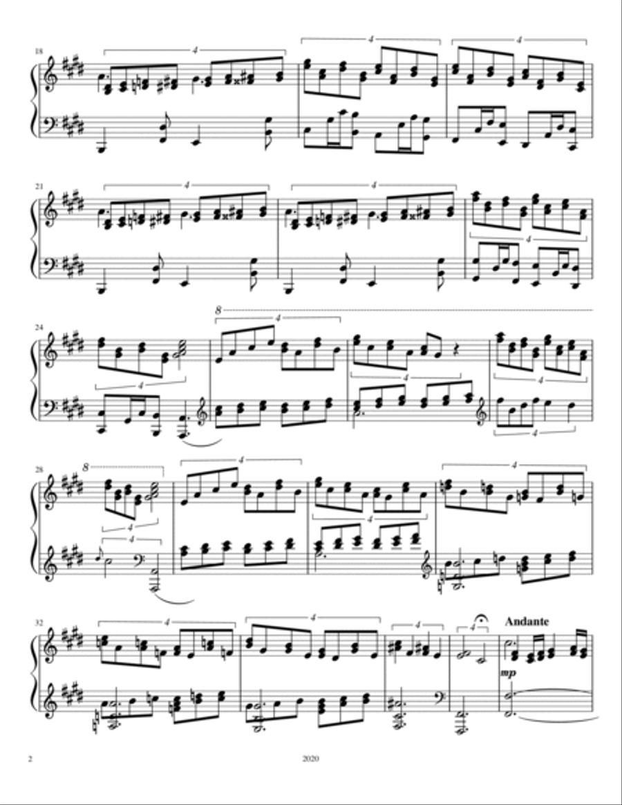 Three Piano Pieces, number 2 Piano Solo scores gallery preview page 2