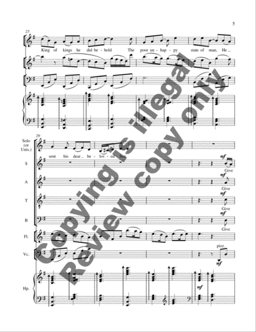 Two Irish Christmas Carols: 1. Ye Sons of Men, With Me Rejoice 4-Part scores gallery preview page 9
