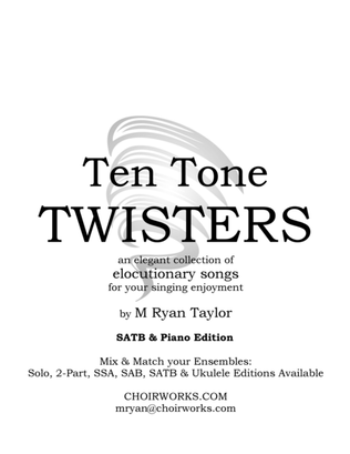Book cover for Ten Tone Twisters for SATB Choir & Piano