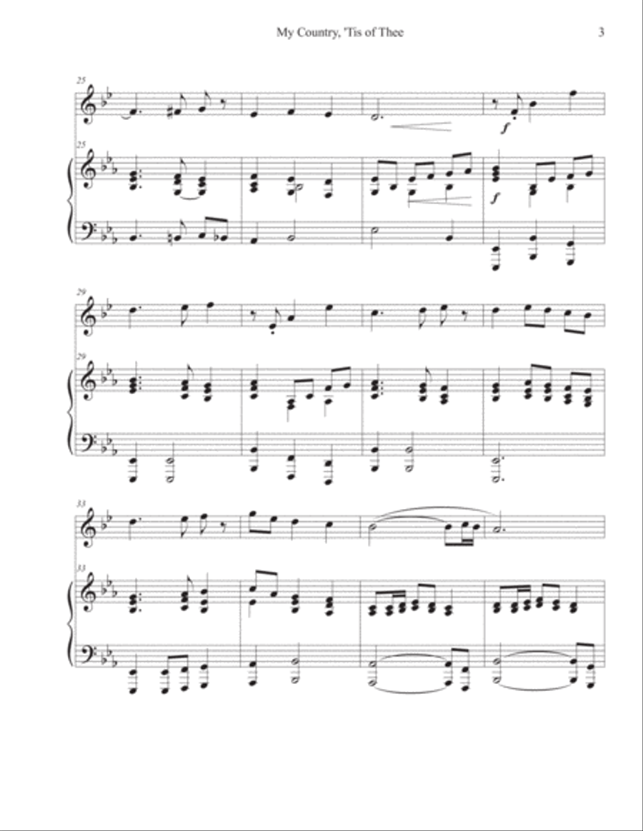 My Country, 'Tis of Thee (French Horn-Piano) Horn scores gallery preview page 3