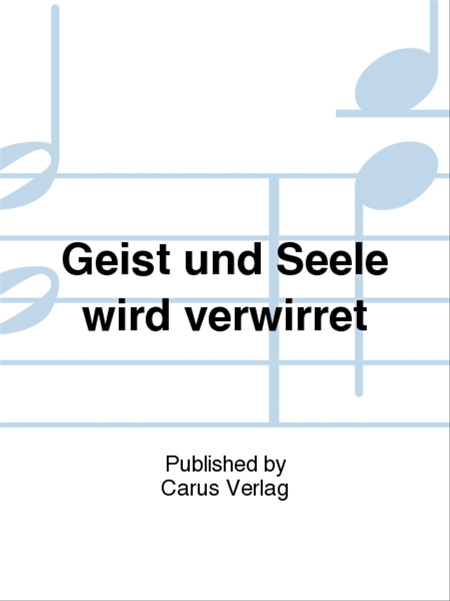 Soul and spirit are astounded (Geist und Seele wird verwirret)