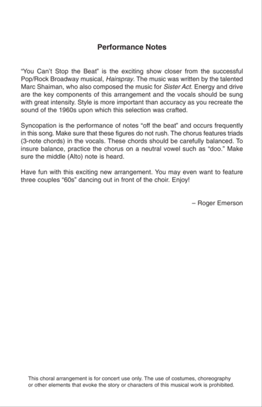 You Can't Stop The Beat (from Hairspray) (arr. Roger Emerson) 4-Part scores gallery preview page 10