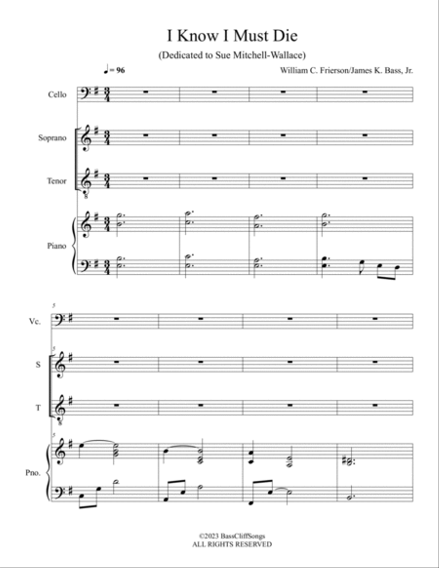 I Know I Must Die I Know I Must Die Piano scores gallery preview page 3