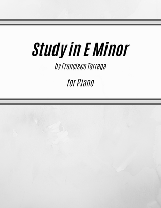Study in E Minor (for Piano)