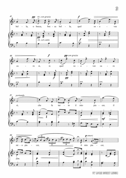 Lotti - Pur dicesti,o bocca bella in F Major for voice and piano image number null