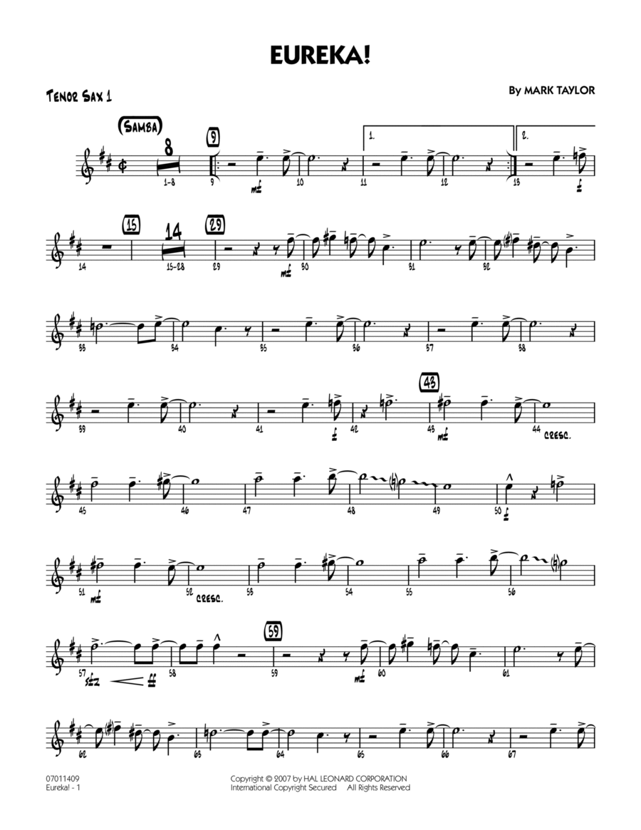 Eureka! - Tenor Sax 1